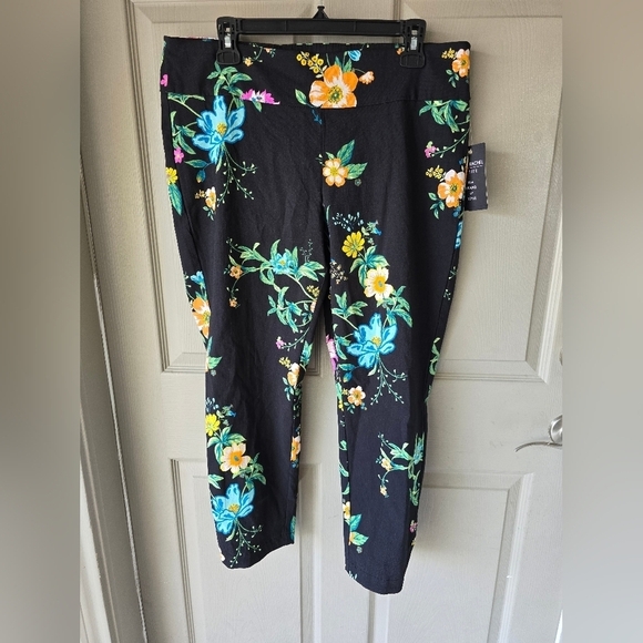 Zac & Rachel Ankle Pants Women Floral Stretch Casual Size 14P Artsy Boho… - Picture 5 of 13